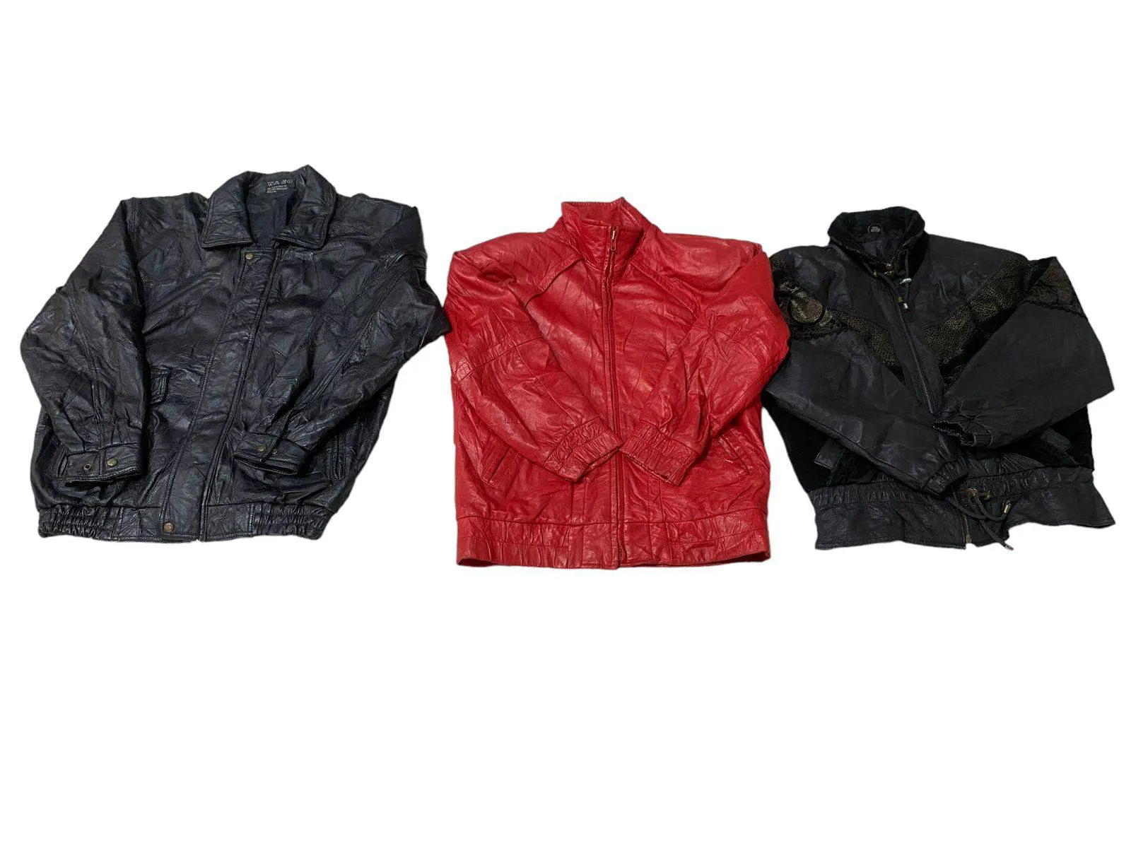 90s Vintage Leathery Bomber Jackets Mixed - 11 Pcs