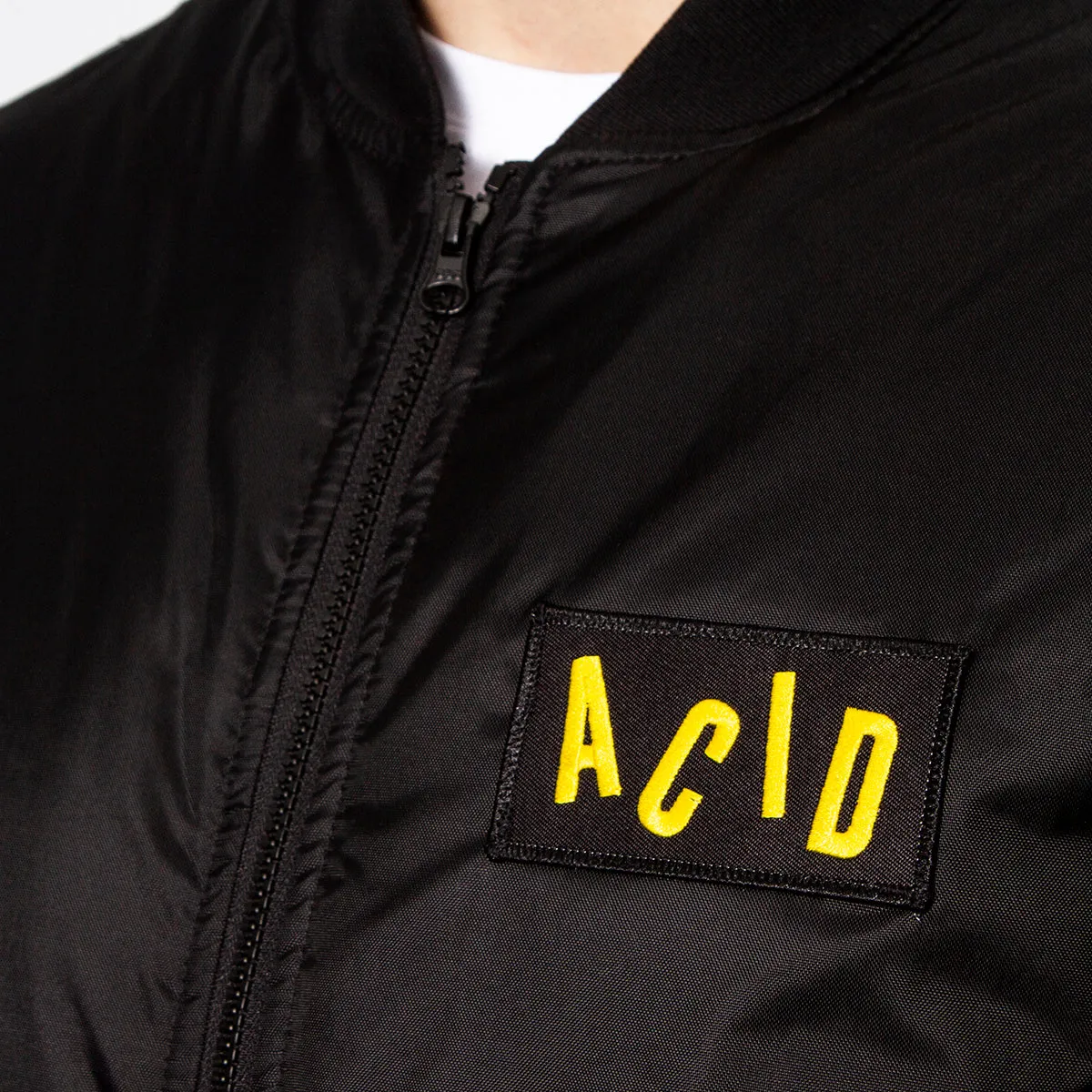 Acid Letter - Padded Bomber Jacket - Black