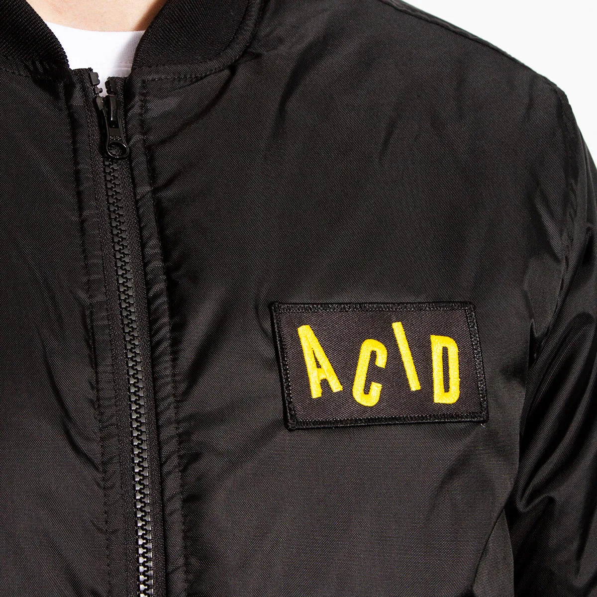 Acid Letter - Padded Bomber Jacket - Black