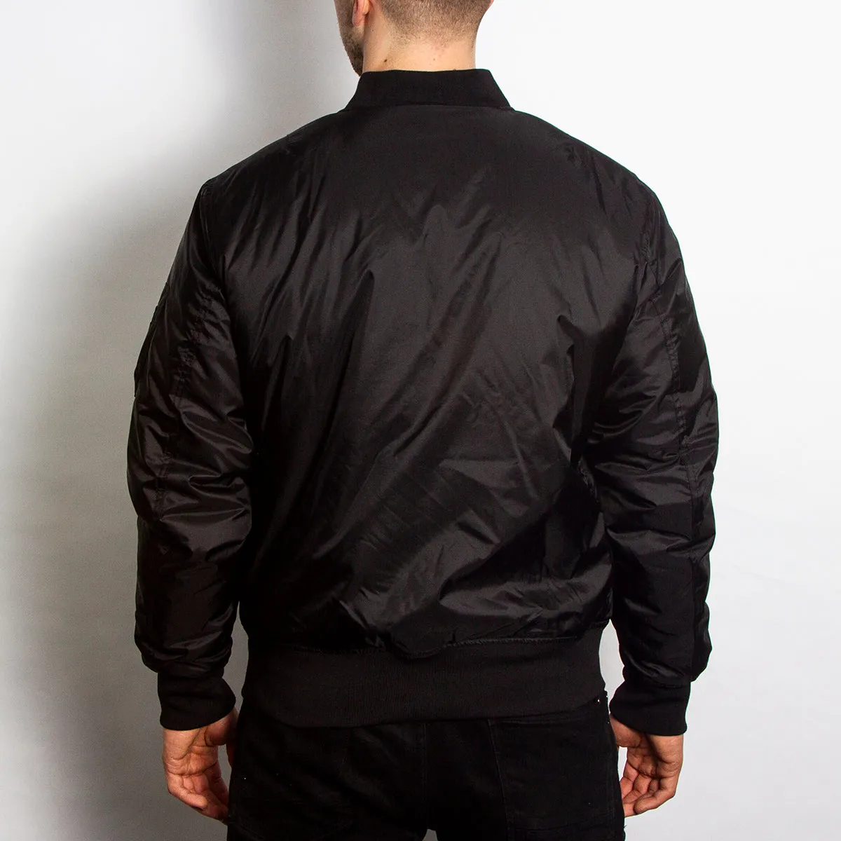 Acid Letter - Padded Bomber Jacket - Black