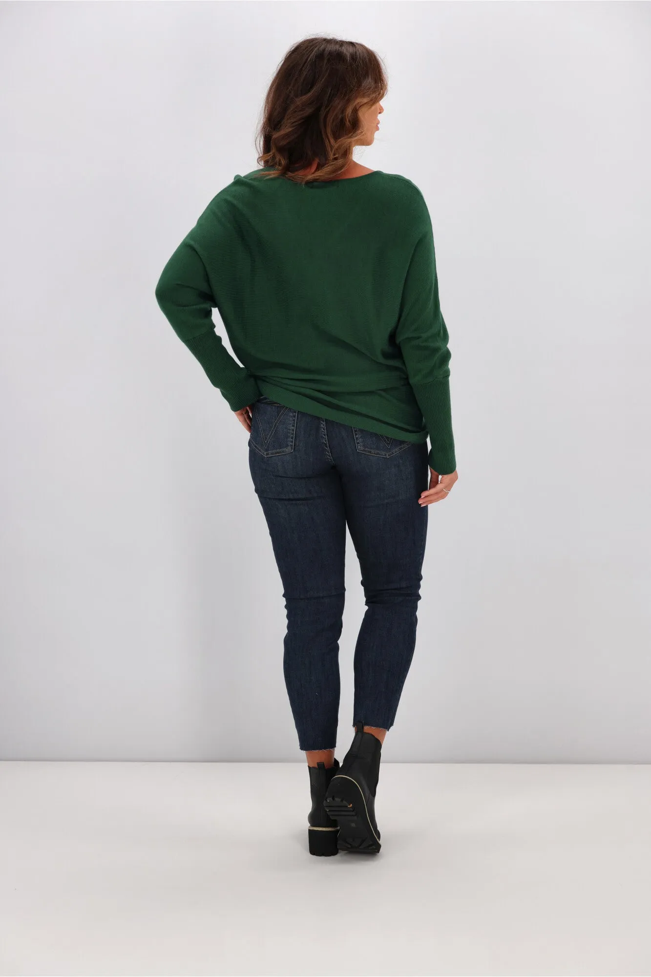 Alpine by Shine On Gigi Merino Batwing Top Forest