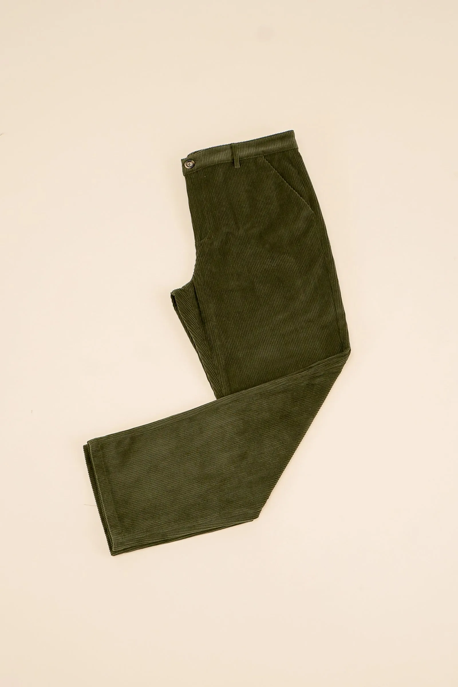 ARMY GREEN CORDUROY TROUSERS