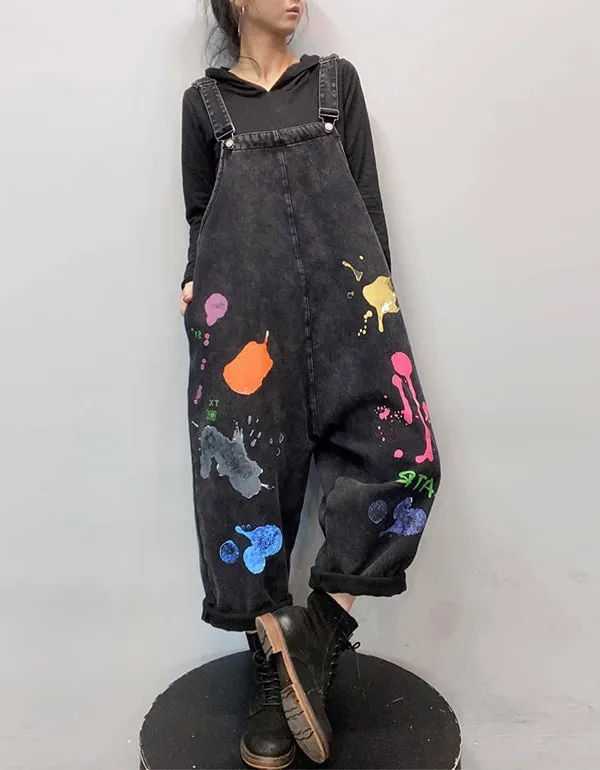 Autumn Thick Loose Denim Jumpsuit Women