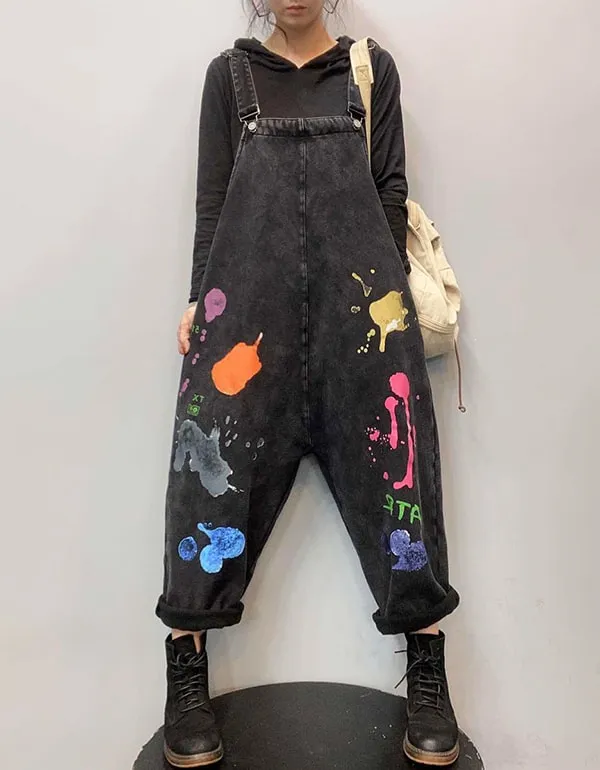 Autumn Thick Loose Denim Jumpsuit Women