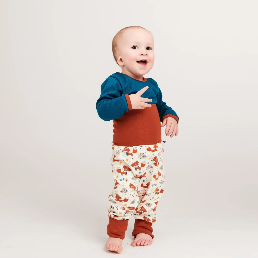 Baby pants "Fox & Hedgehog/Rust"