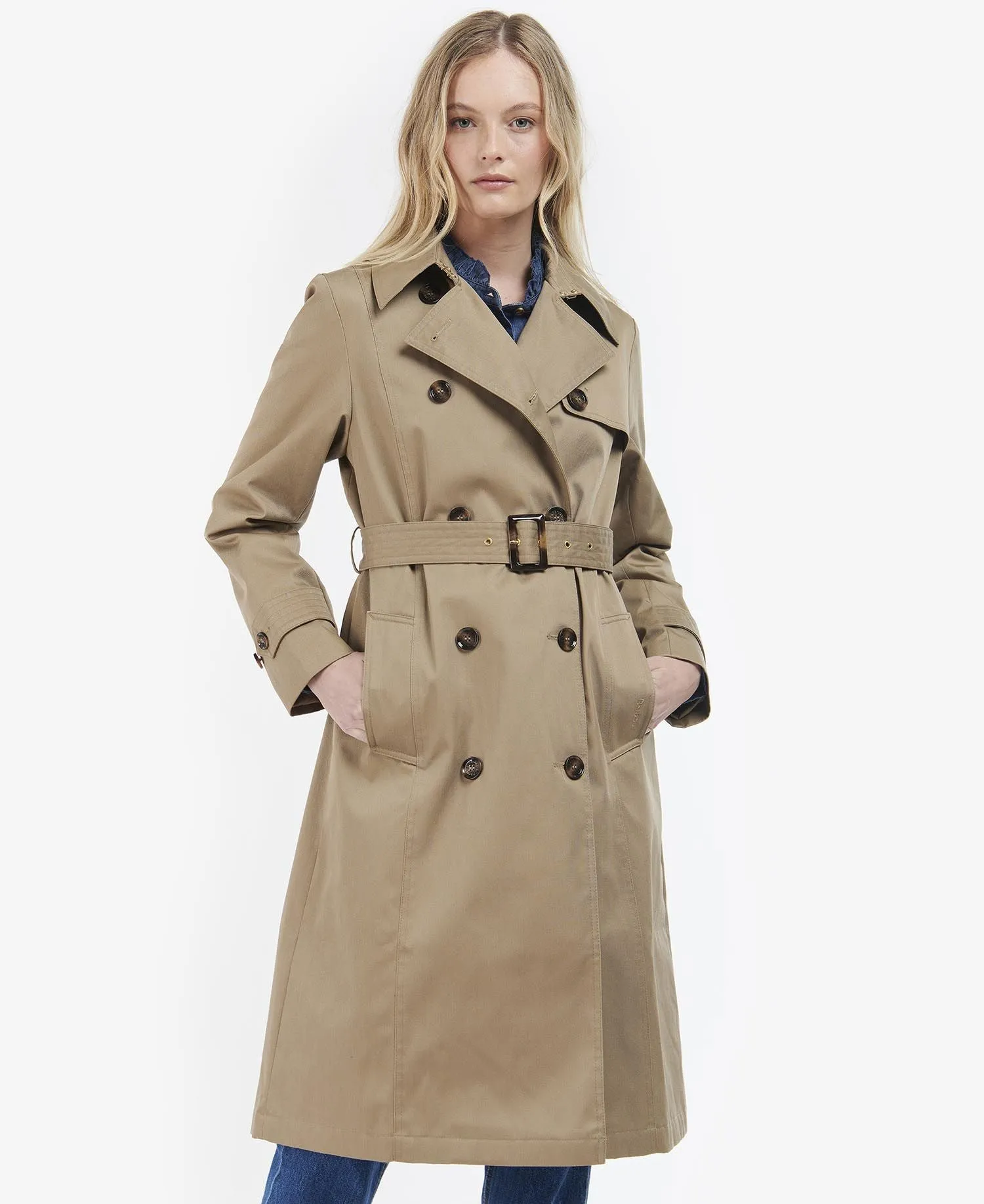 Barbour Greta Trench Coat - Rosewood Tartan