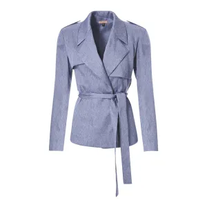 BLUE SILK TUXEDO JACKET