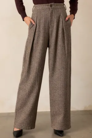 Brisk Adventures Brown Herringbone Tweed Pants