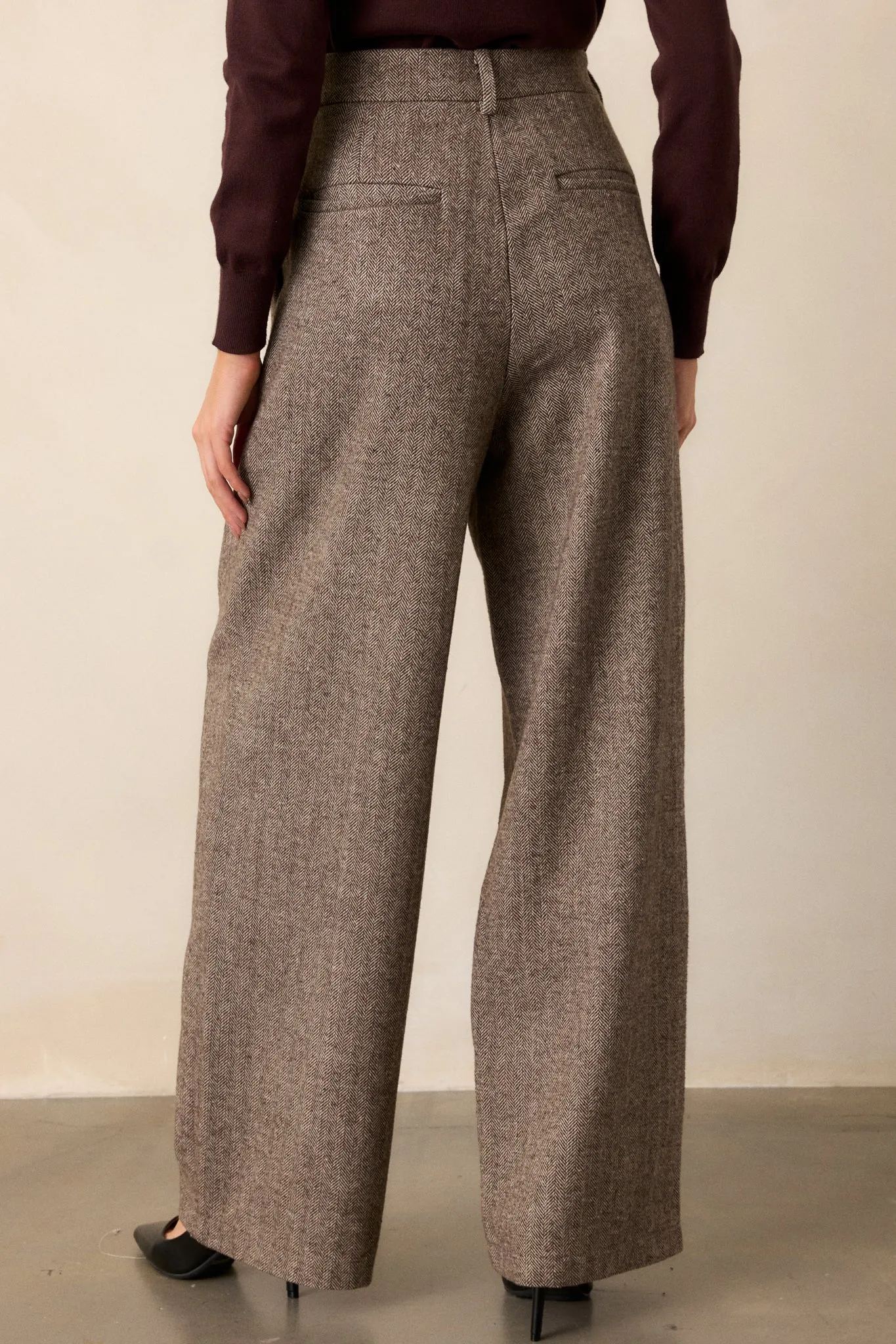 Brisk Adventures Brown Herringbone Tweed Pants