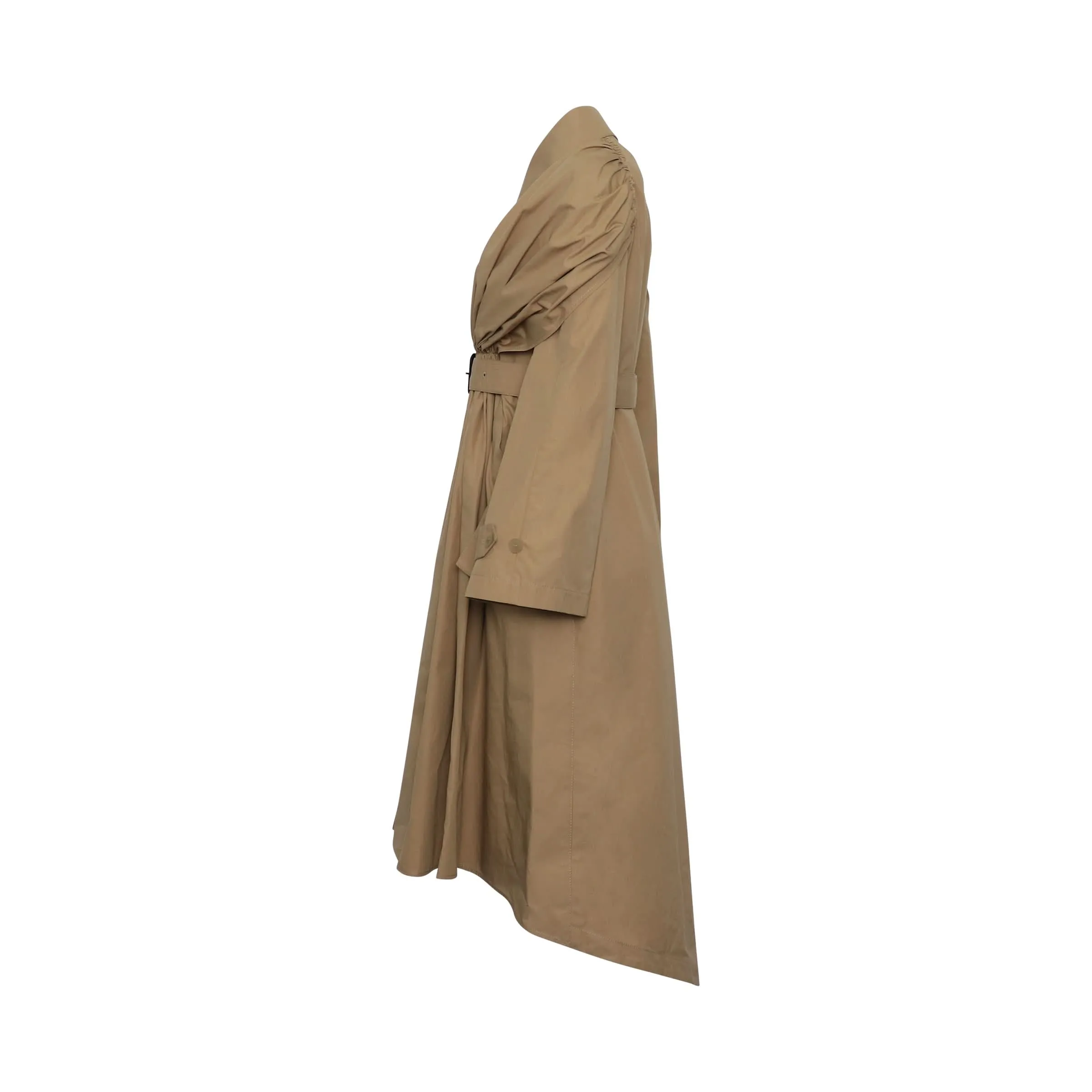 Buckle Trench Coat in Beige