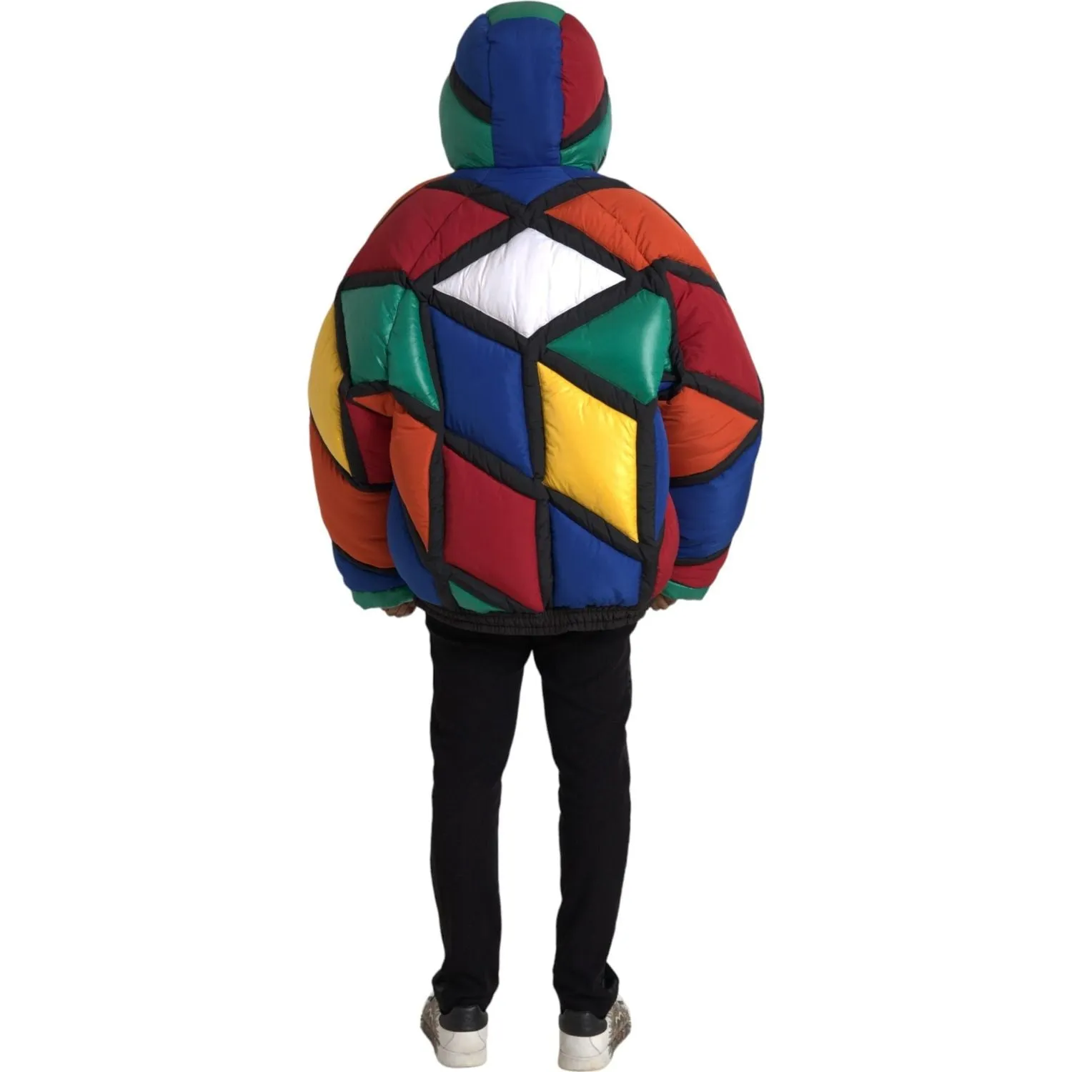 Dolce & Gabbana Multicolor Quilted Hooded Puffer Jacket