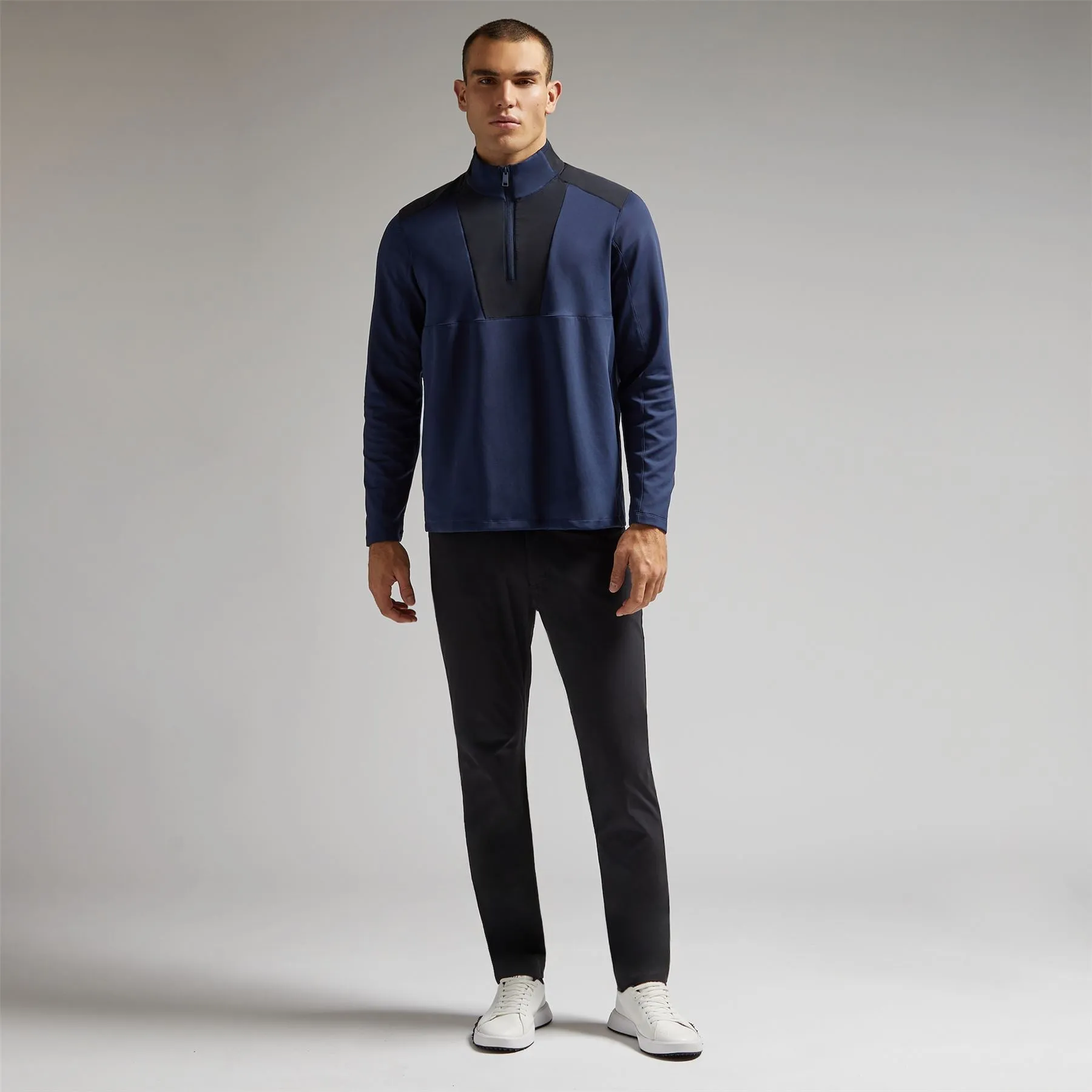 Double Knit Brushed Back Scuba Quarter Zip Twilight - AW24