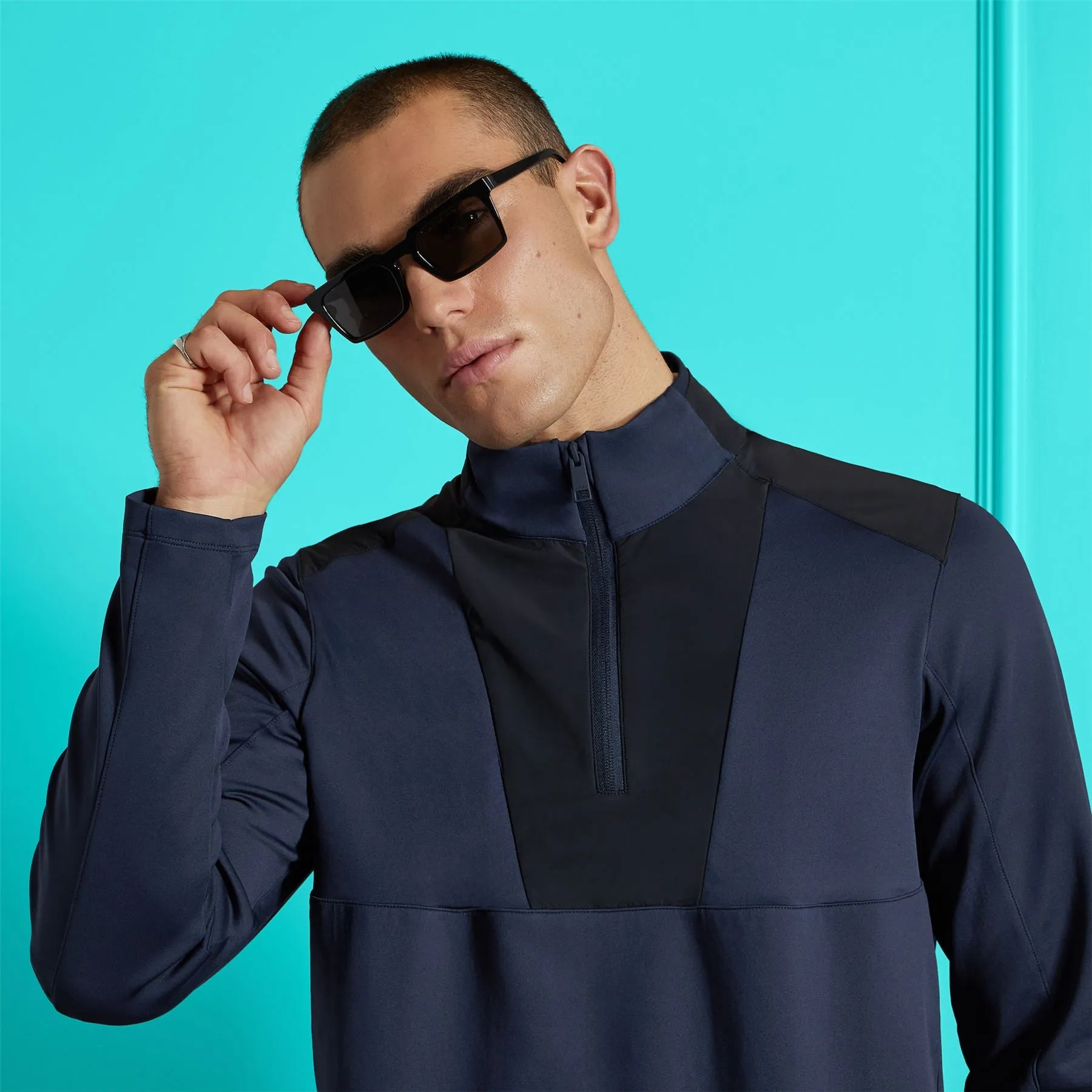 Double Knit Brushed Back Scuba Quarter Zip Twilight - AW24