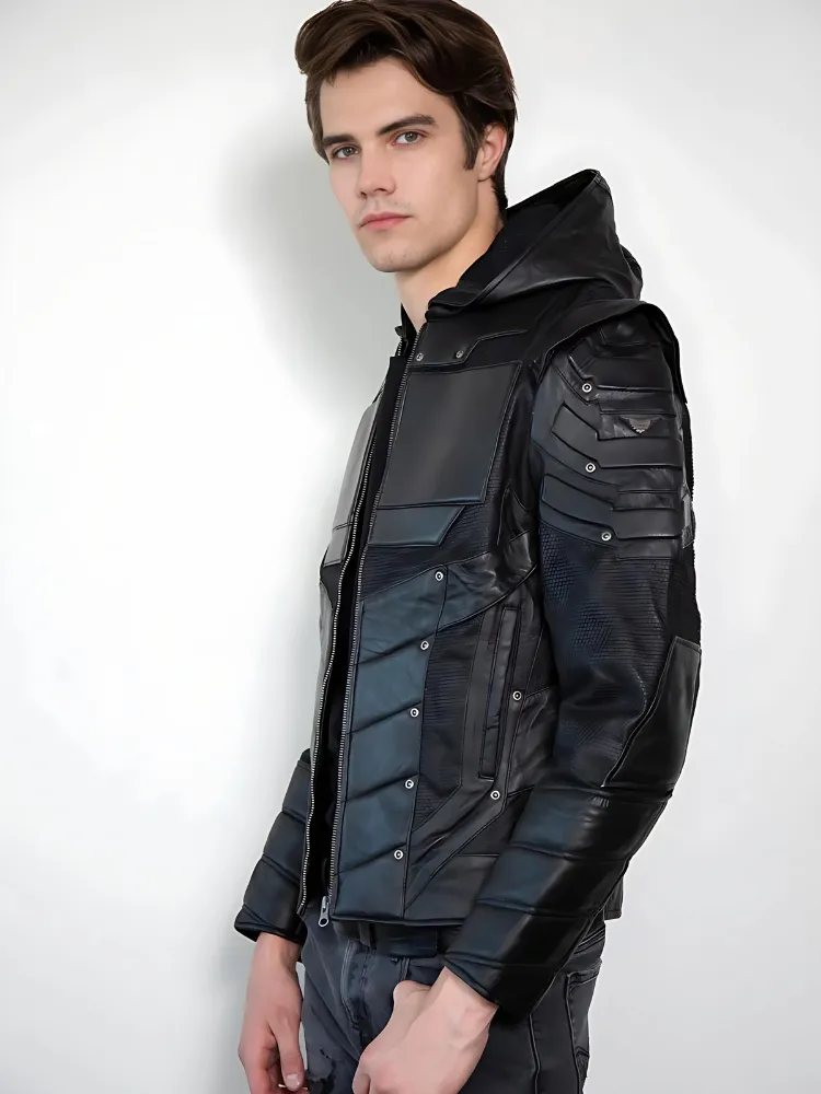 Forest Green Armor Leather Jacket