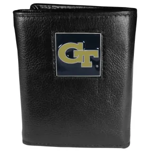 Georgia Tech Yellow Jackets Deluxe Leather Tri-fold Wallet