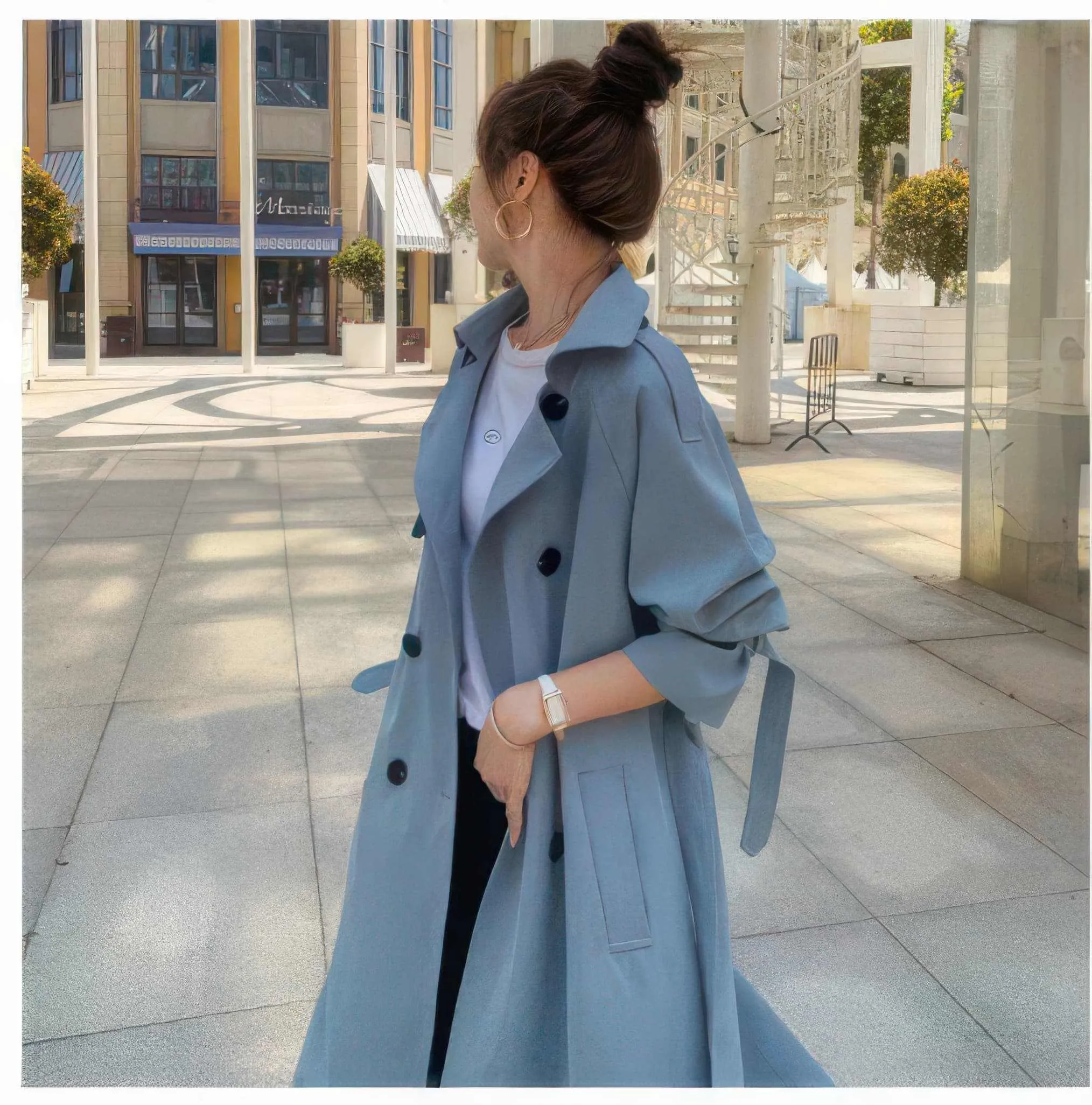 Glow Chic's Mid-Length Korean Style Loose Coat - Spring and Autumn British Fashion