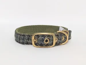 Harris Tweed Autumn Houndstooth Buckle Dog Collar