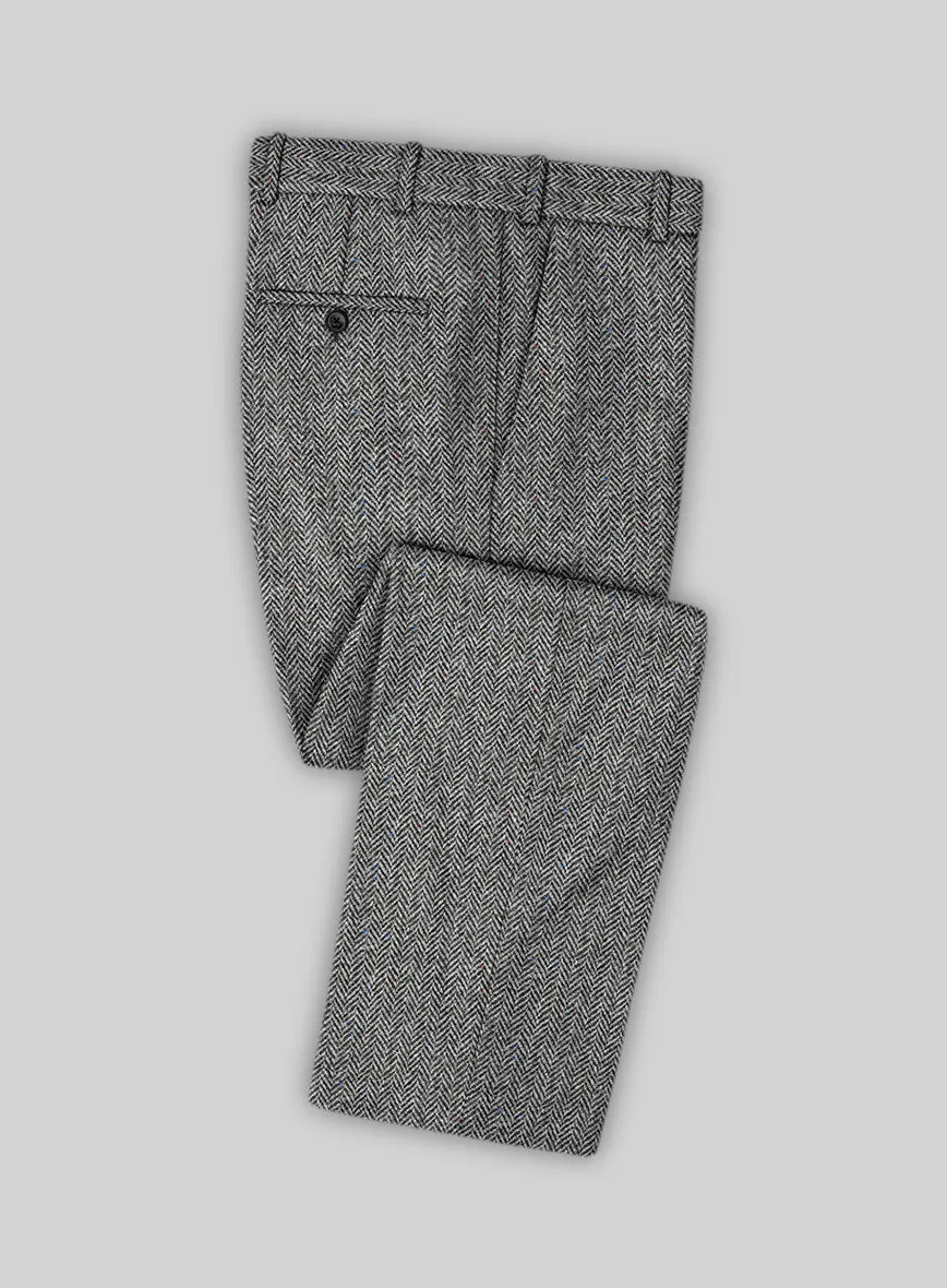 Harris Tweed Gray Chevron Pants