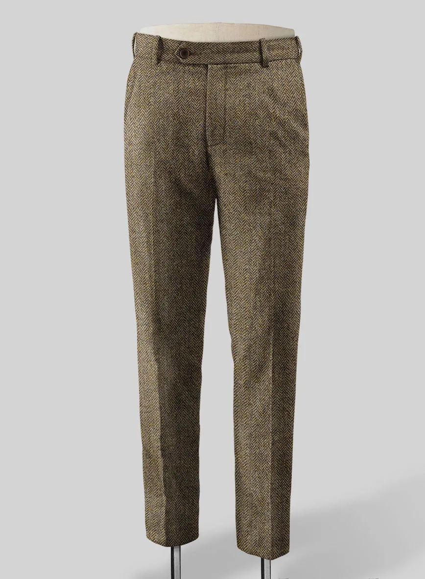 Harris Tweed Hebridean Brown Herringbone Pants