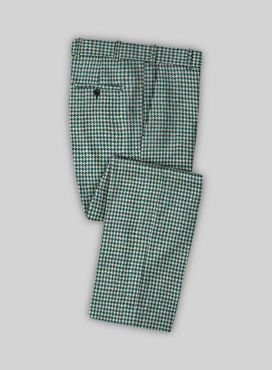 Harris Tweed Houndstooth Green Pants