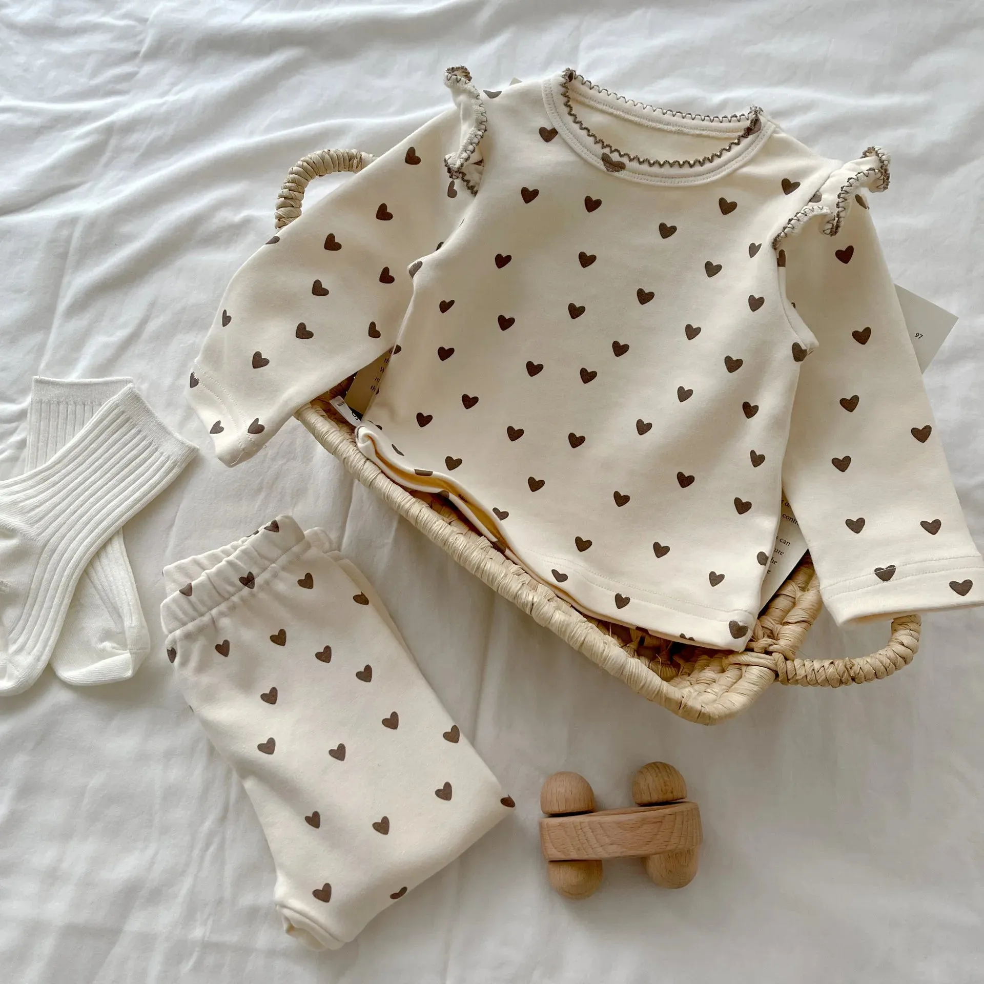 Heart Fly Sleeve Tops & Pants Set