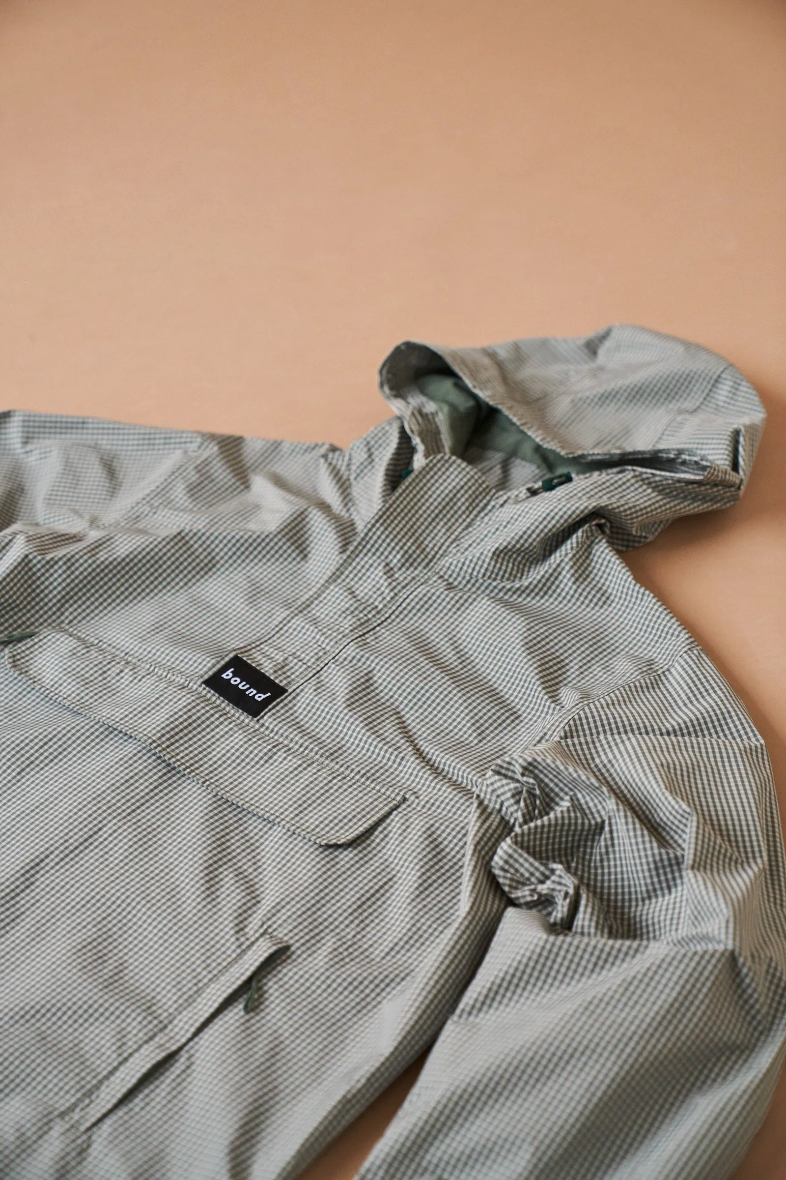 HESSLE CHECK SMOCK - OLIVE GREEN