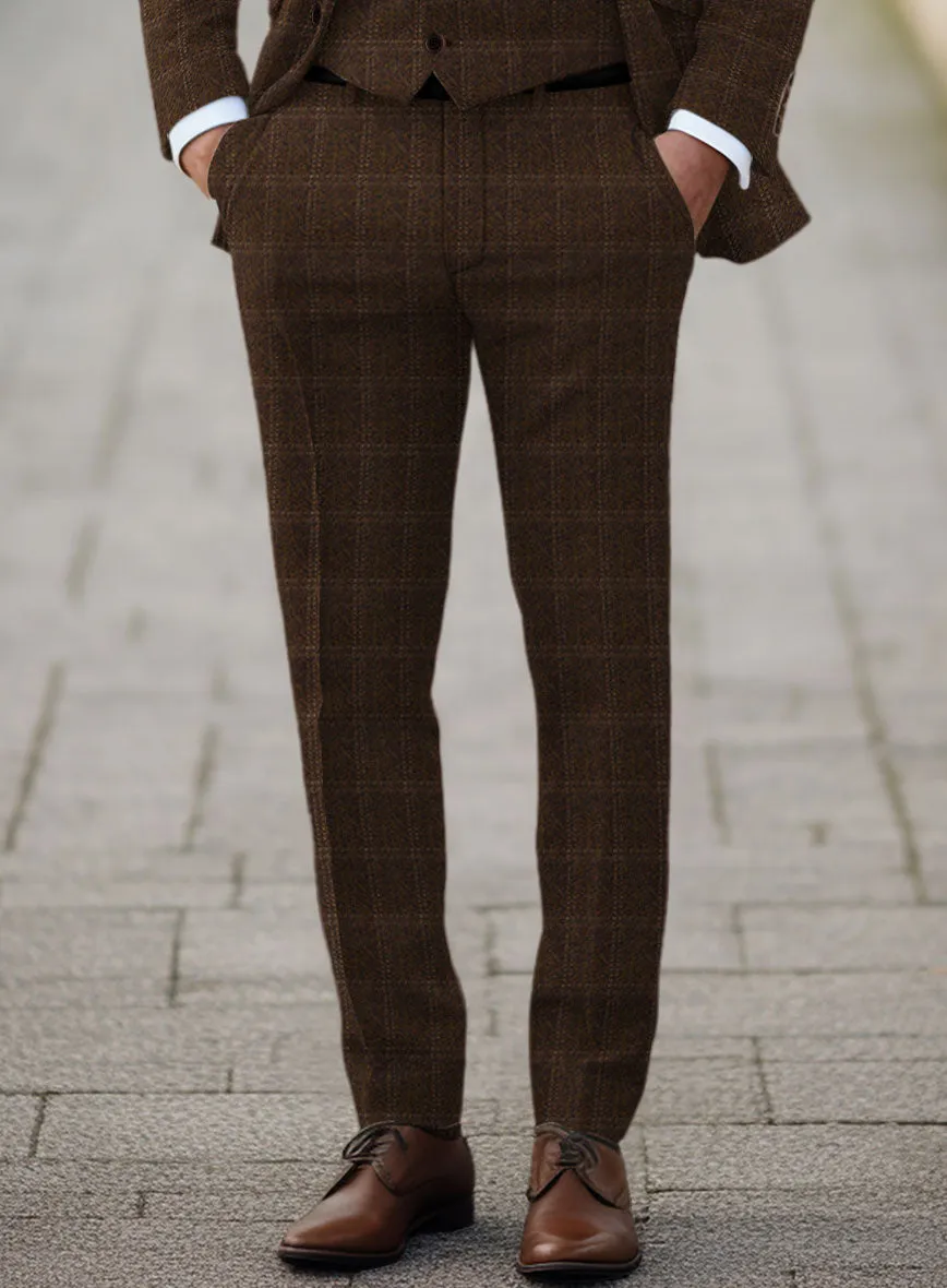 Highlander Brown Windowpane Tweed Pants