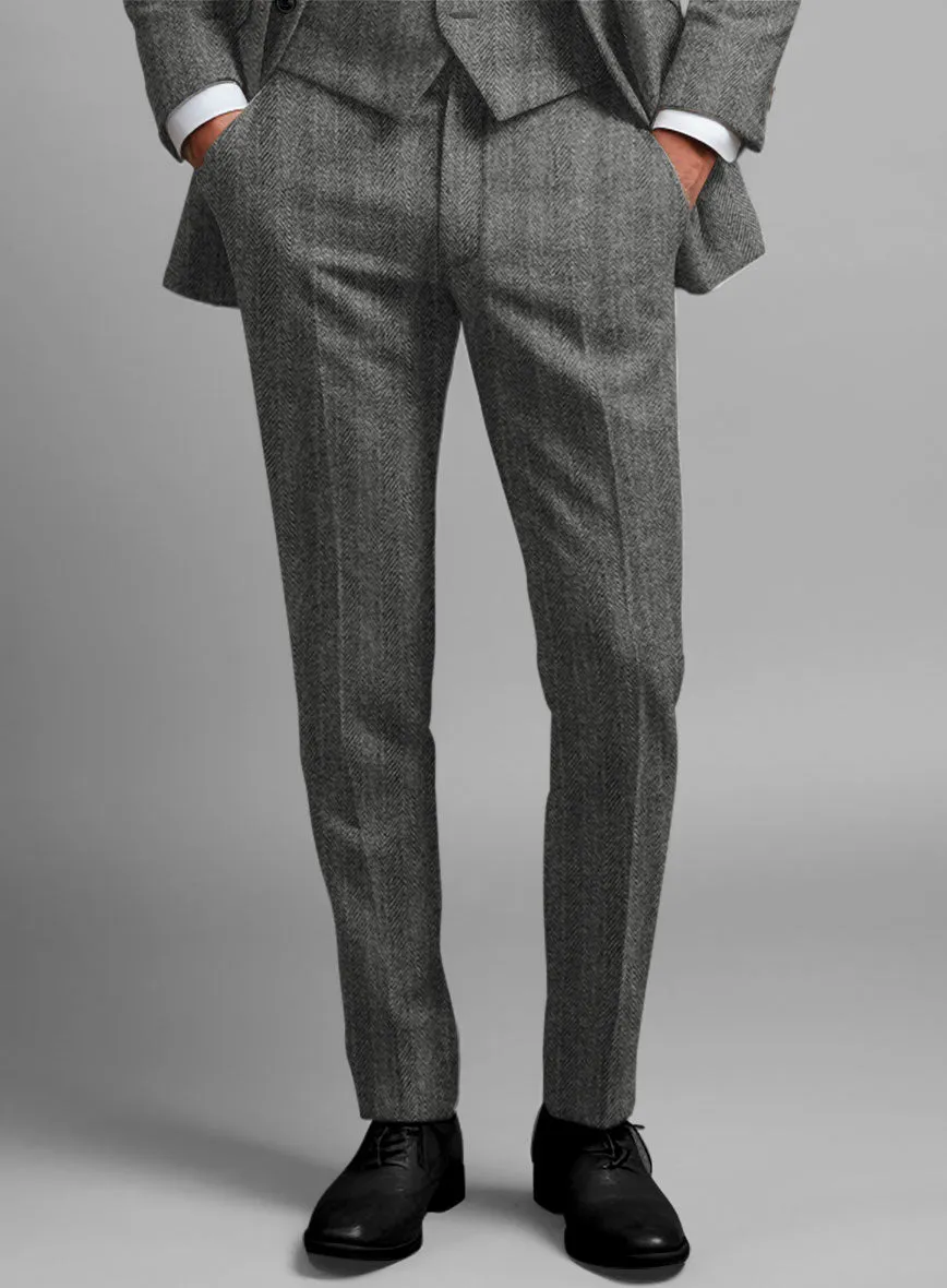 Highlander Gray Herringbone Tweed Pants