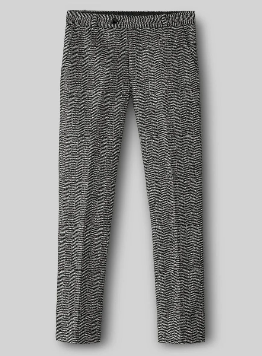 Highlander Gray Herringbone Tweed Pants