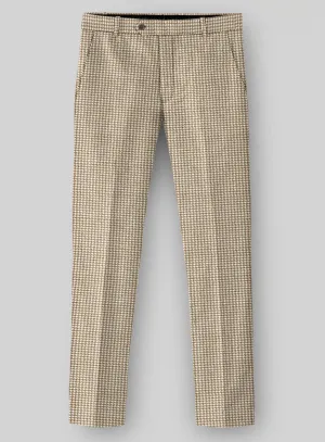 Houndstooth Beige Tweed Pants