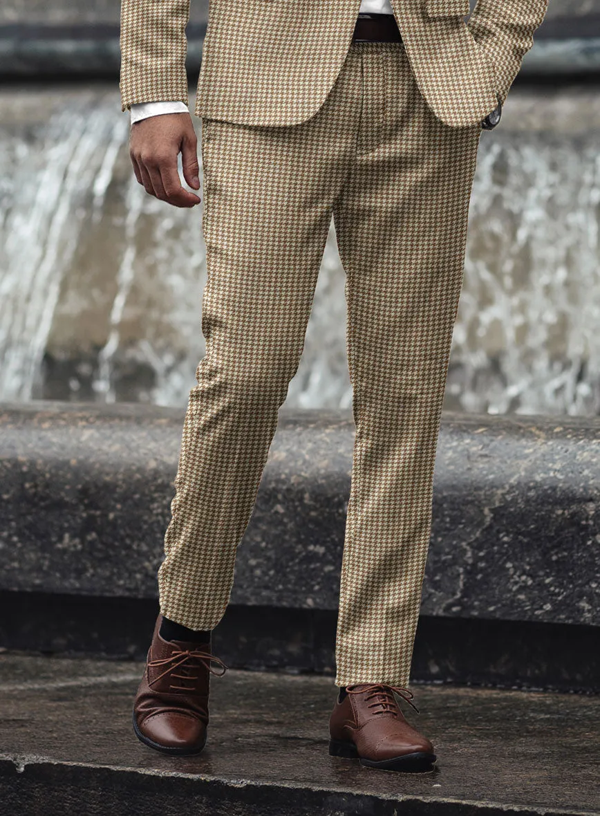 Houndstooth Beige Tweed Pants