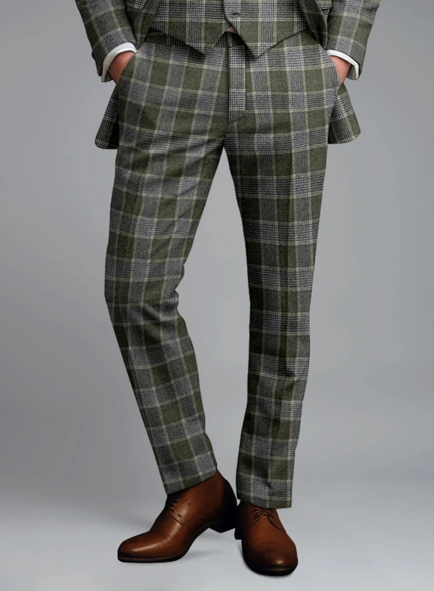 Italian Fabrizio Check Tweed Pants