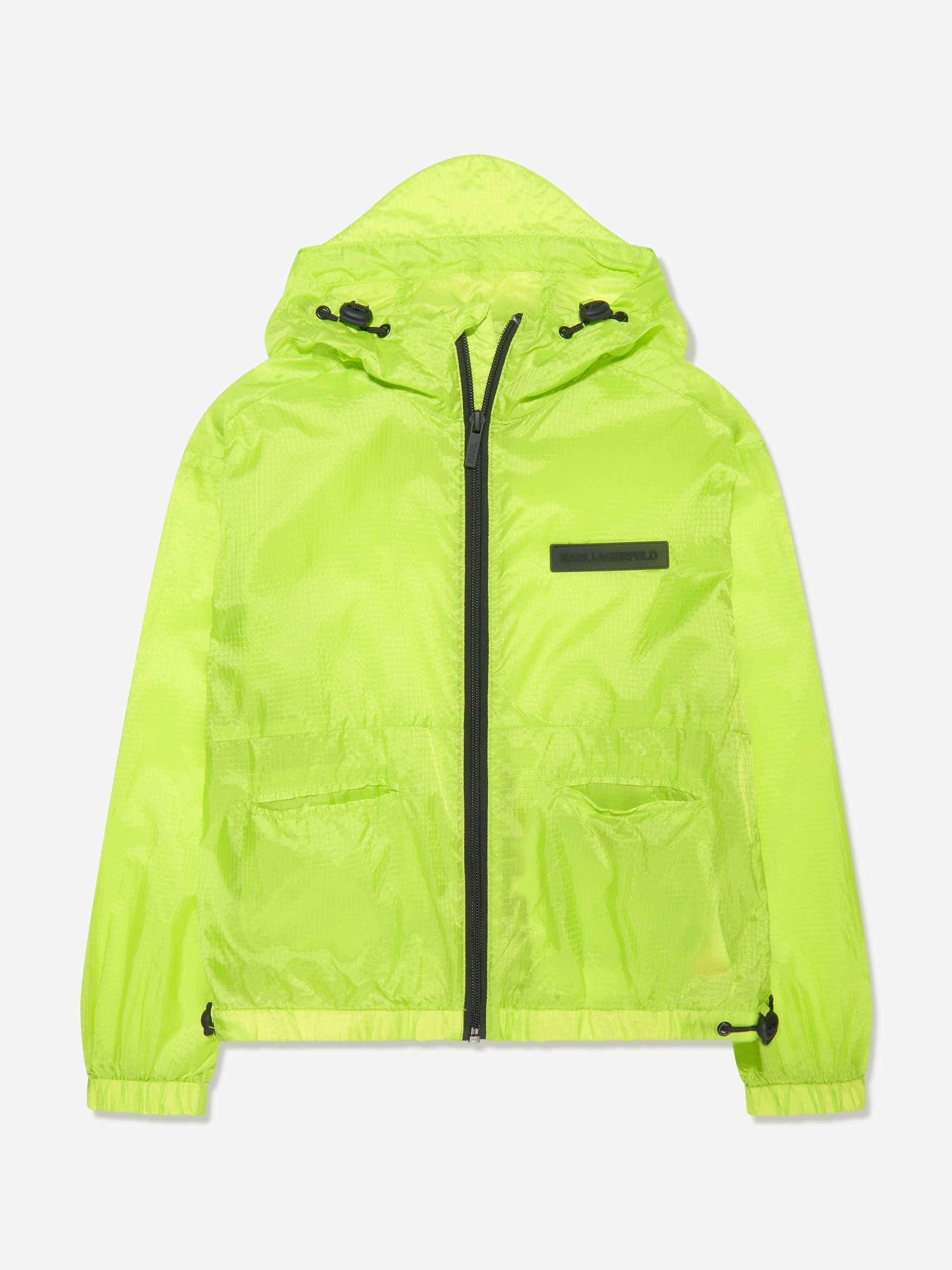 Karl Lagerfeld Boys Hooded Windbreaker in Green