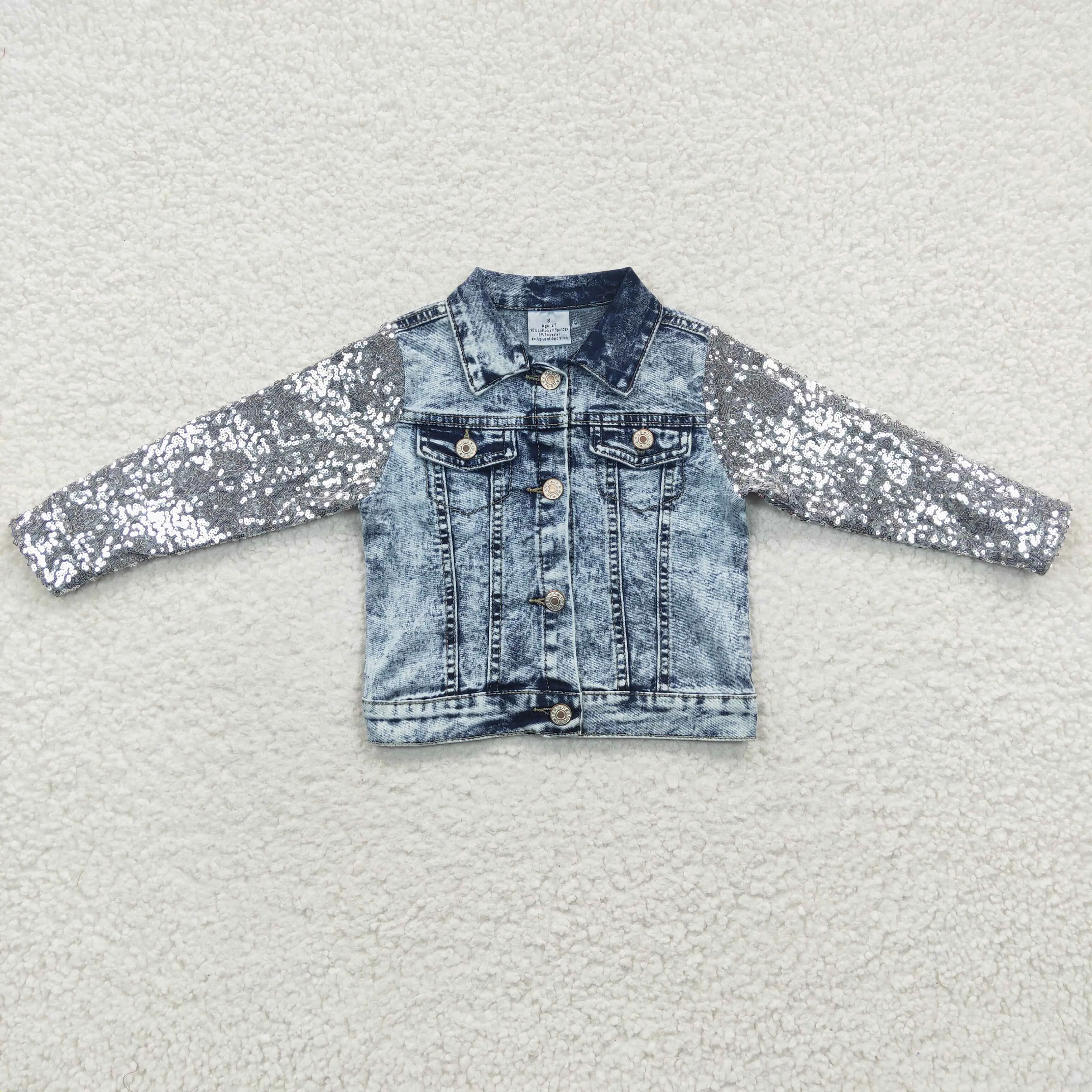 kids sequin denim coat GT0148