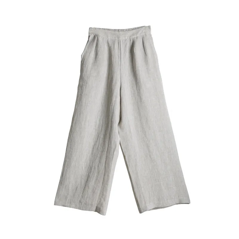 Linen Summer Autumn Women Casual Pants with Pockets SMM97233