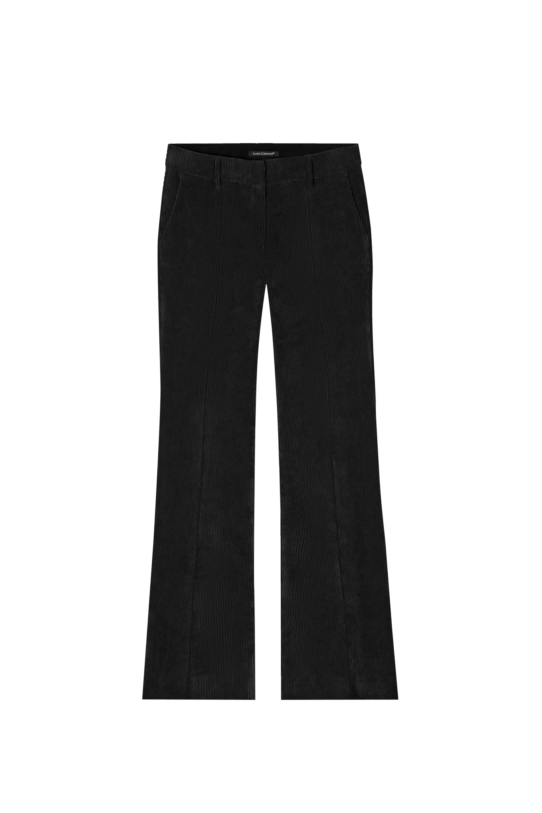 LUISA CERANO Corduroy Black Bootcut Trousers