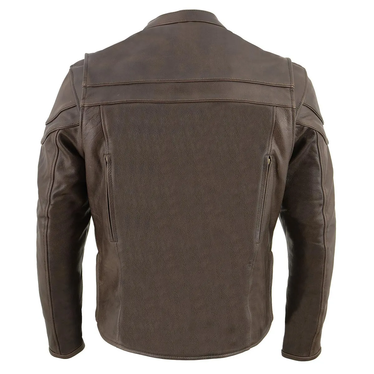 Milwaukee Leather ML1408RT Men's Retro Brown 'Savage' Sporty Crossover Retro Leather Jacket