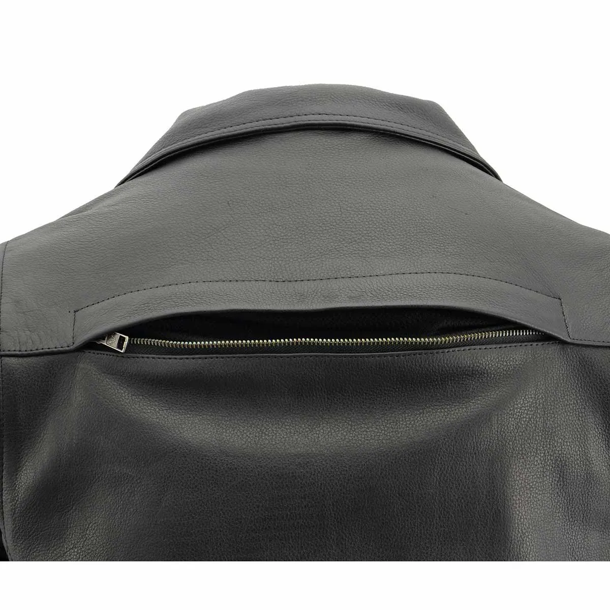 Milwaukee Leather MLM1570 Men’s Black Premium Naked Cowhide Leather Utility Pocket Motorcycle Jacket