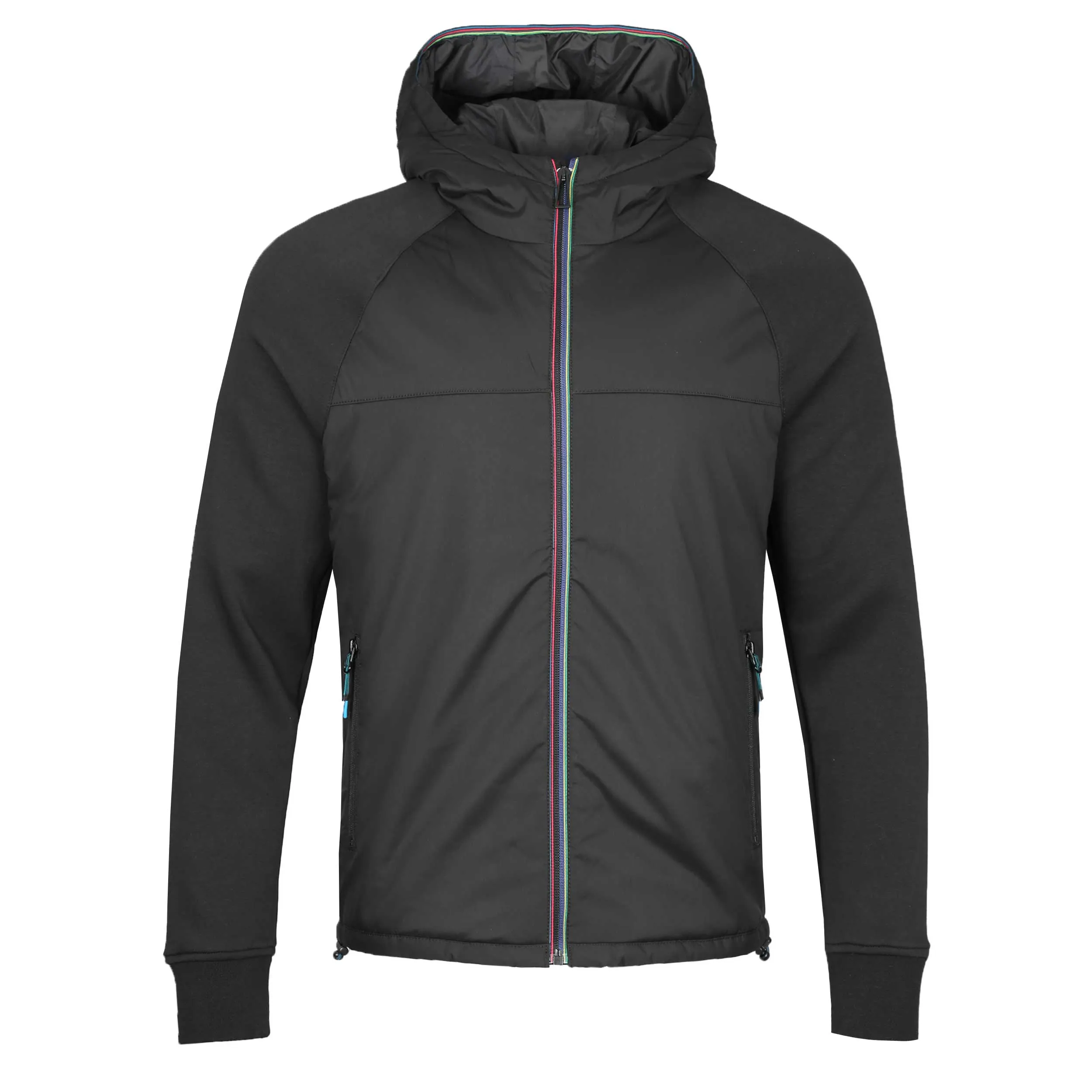 Paul Smith Hooded Mix Media Jacket in Black