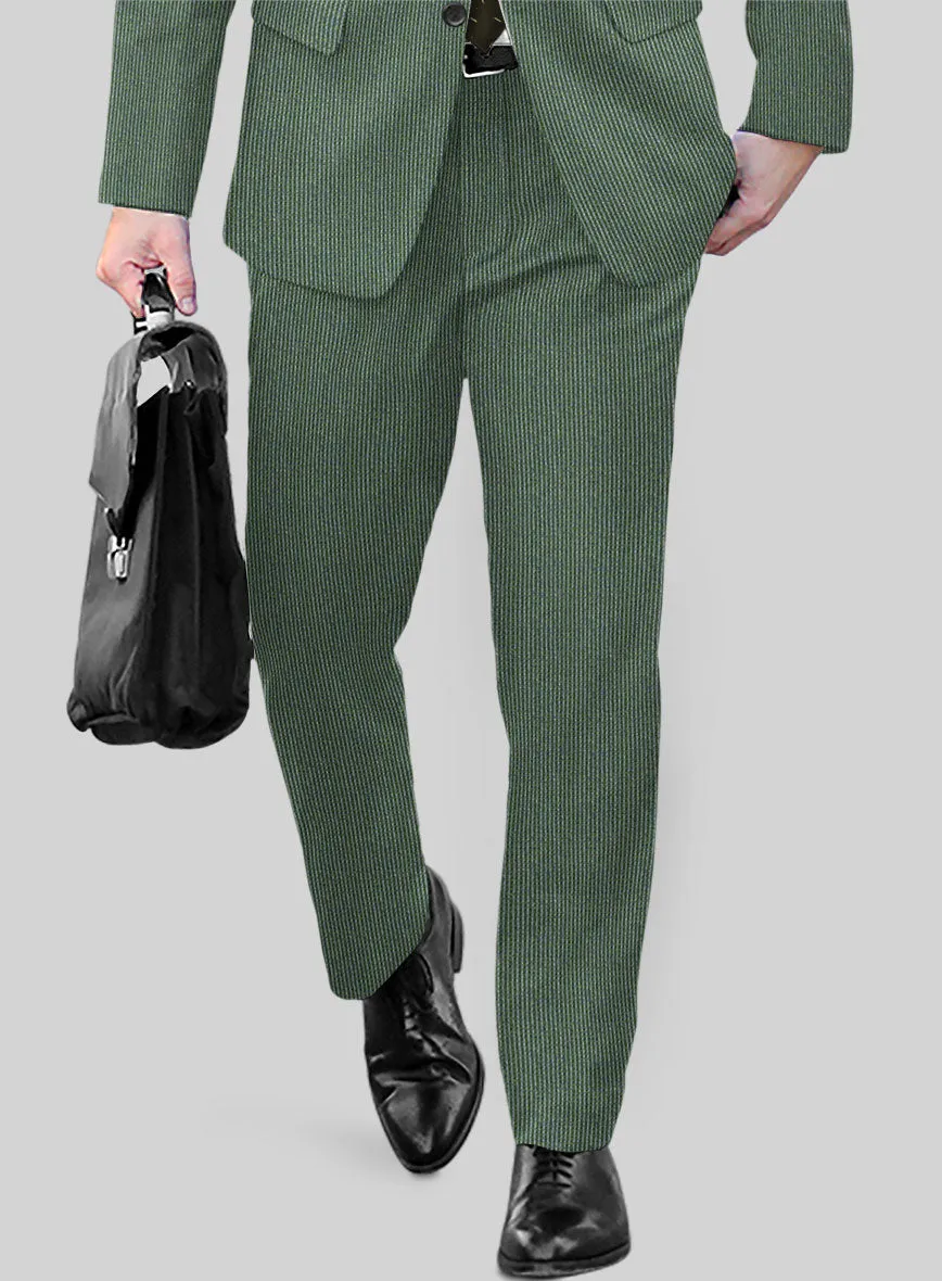 Regal Corded Green Stripe Tweed Pants