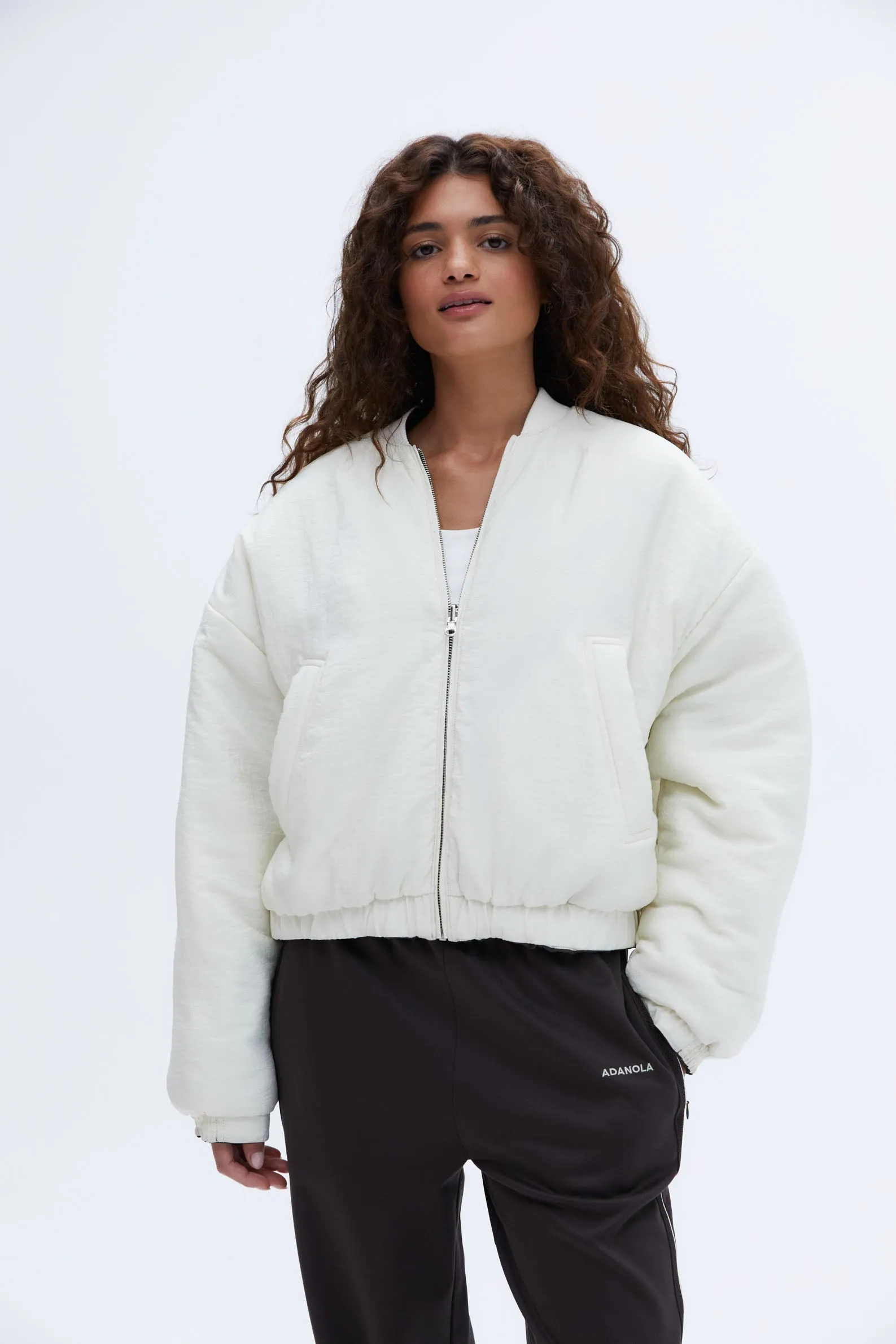 Reversible Bomber Jacket - Marshmallow White/Coffee Bean