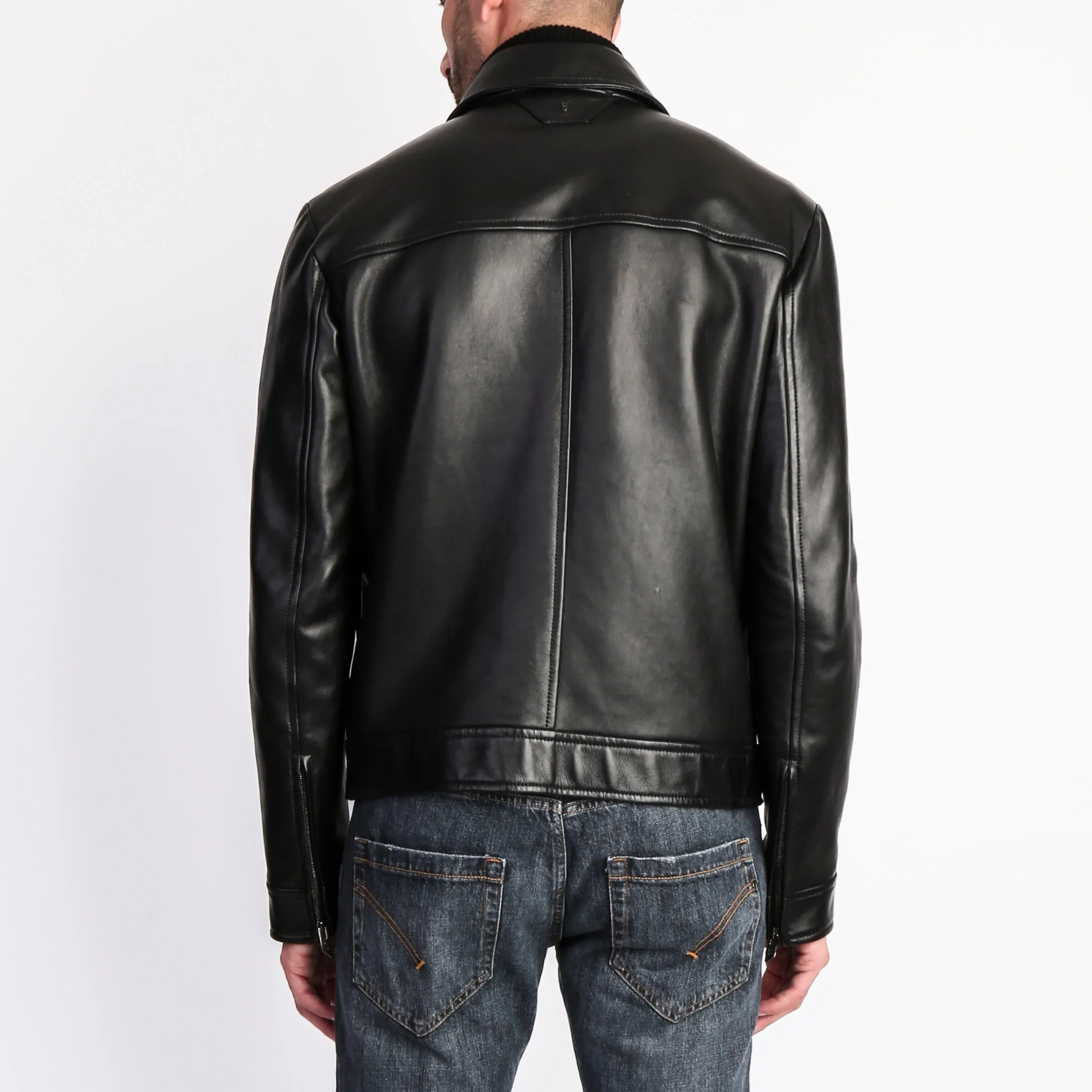 SALVATORE SANTORO LEATHER JACKET 45541-U BLACK