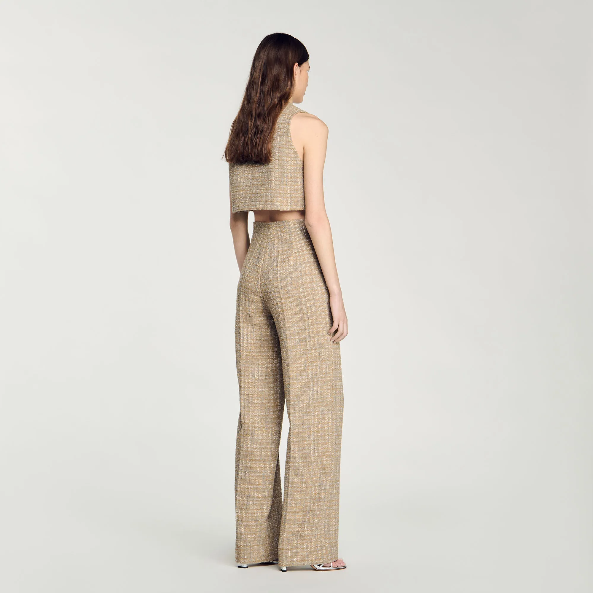 Straight-Leg Tweed Trousers