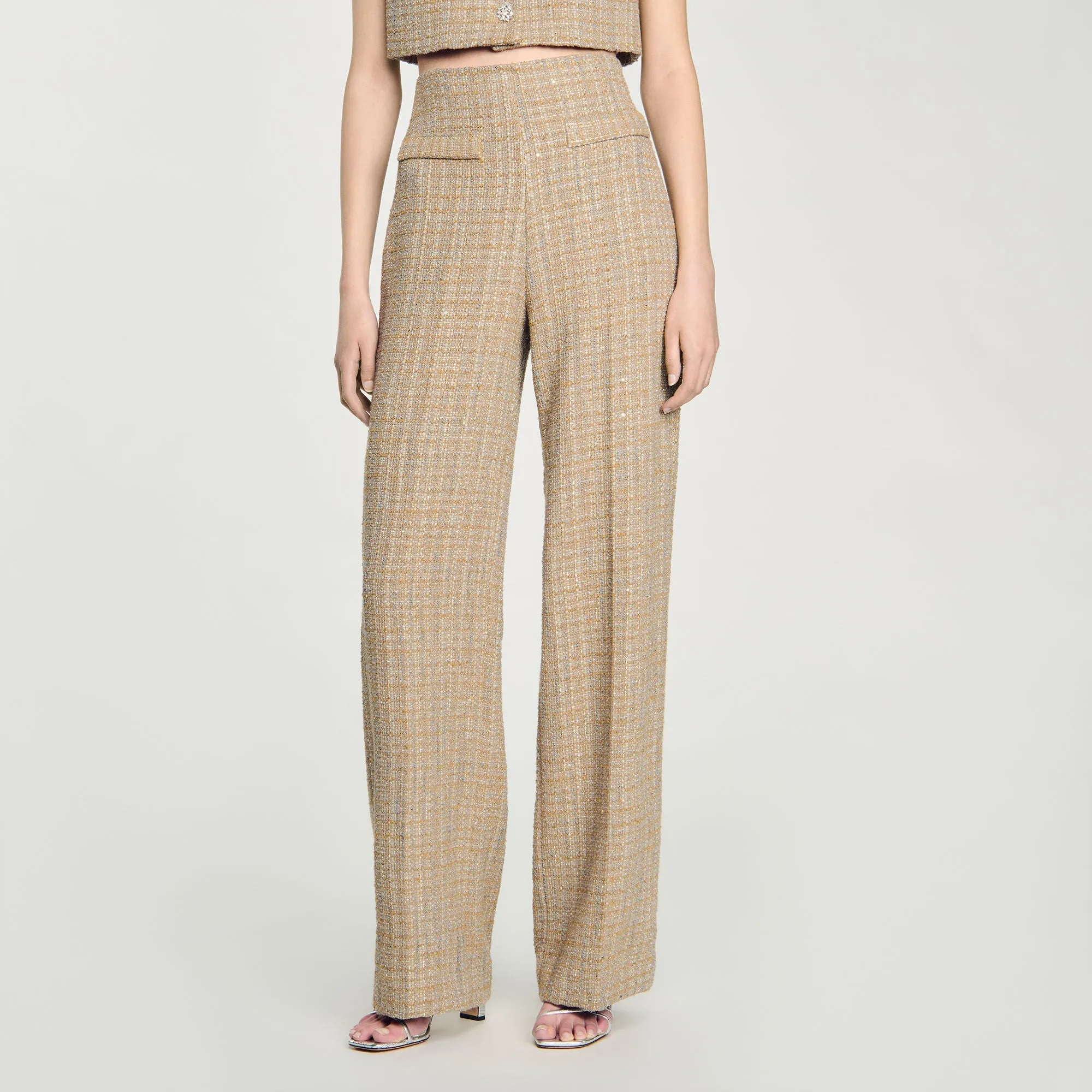 Straight-Leg Tweed Trousers