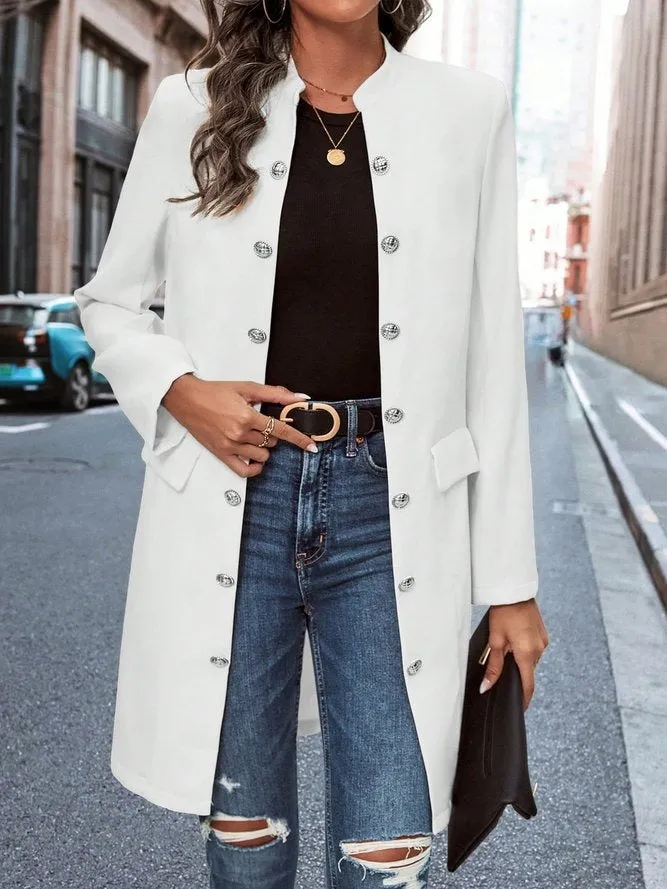 Stylish Long Sleeve White Jacket