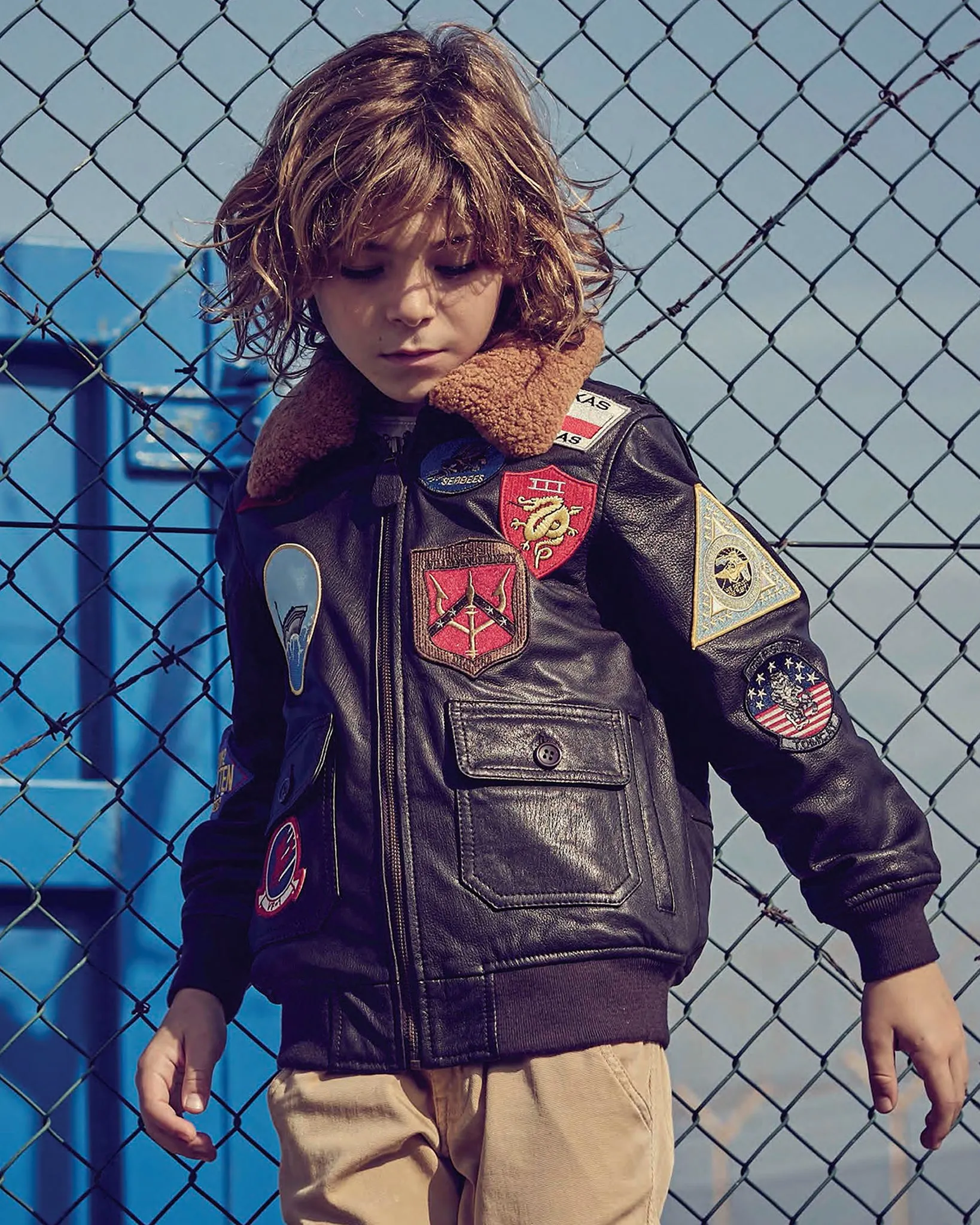 TOP GUN® 1.0 OFFICIAL KIDS LEATHER JACKET